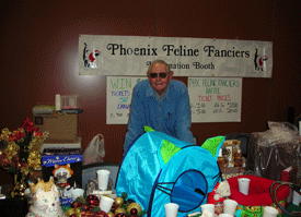Bob Jones at the Raffle and Information Booth